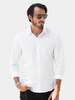 Snitch Men Solid Formal White Shirt