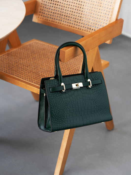 Women Croc-Embossed Satchel