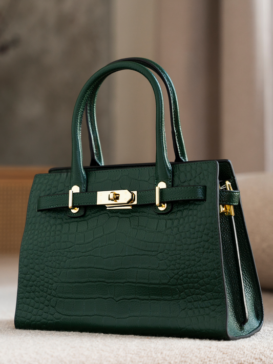 Women Croc-Embossed Satchel