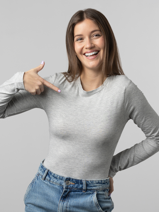 Jockey Solid Women Round Neck Grey Cheap T-Shirts